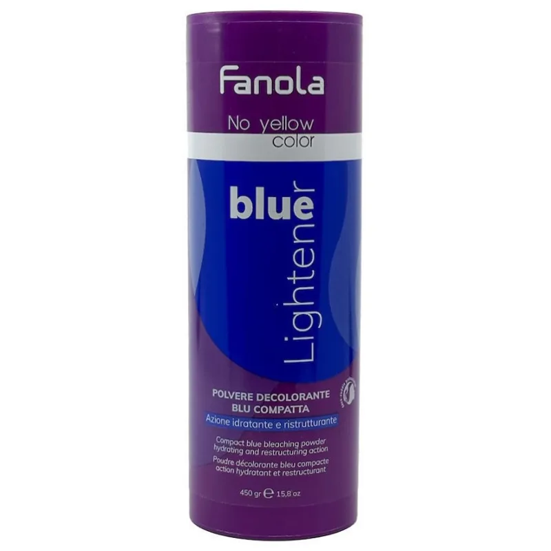 FANOLA No Yellow Blue Lightener 450g - modrý odfarbovací prášok s anti-oranžovým účinkom