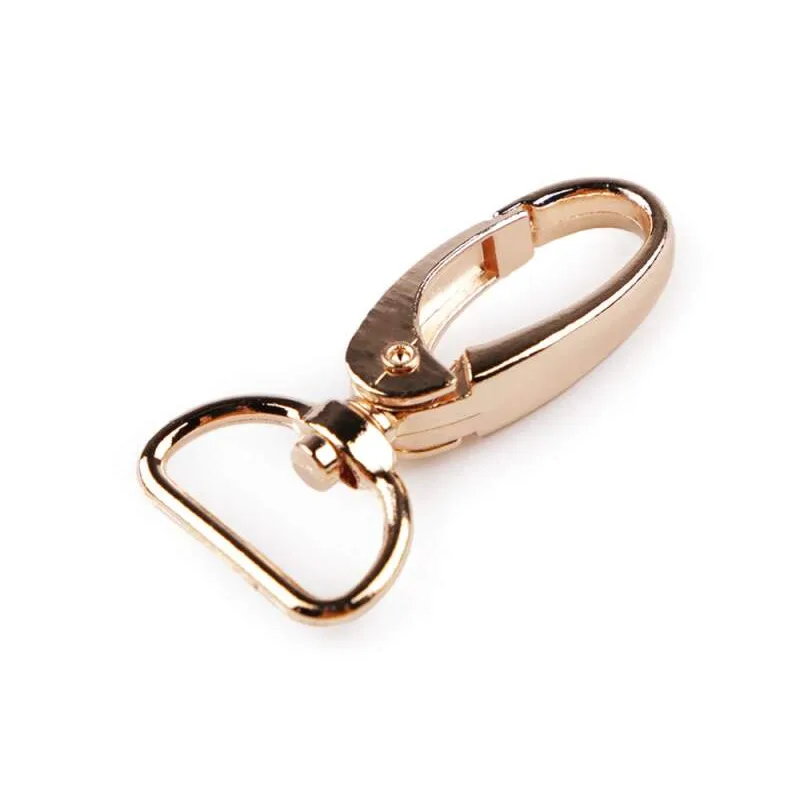 Kovová karabína prievlak 20 mm - ružovo zlatá