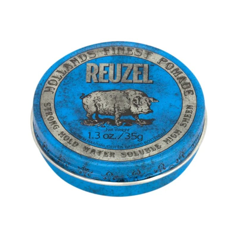 Silná a lesklá pomáda na vlasy Reuzel Blue strong hold high sheen pomade 35 g
