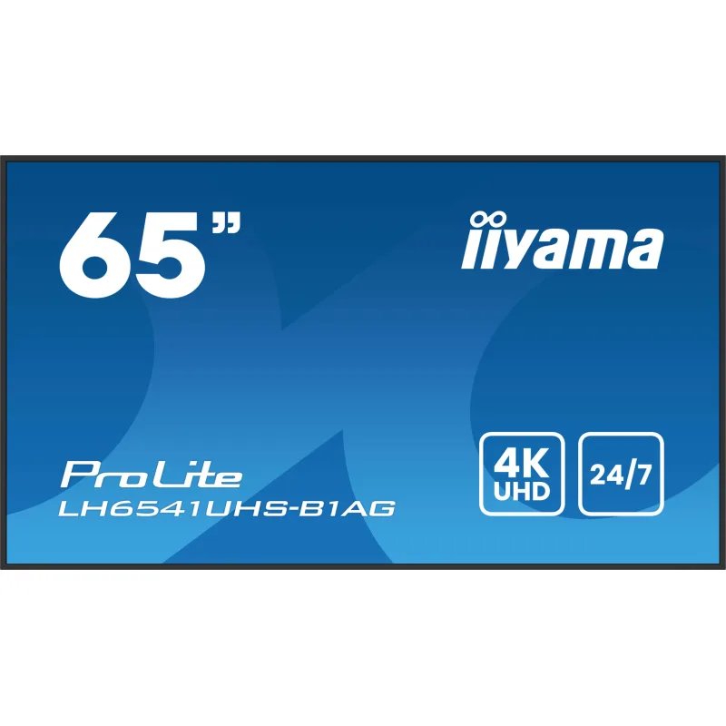 65" iiyama LH6541UHS-B1AG:VA,4K UHD,24/7 LH6541UHS-B1AG