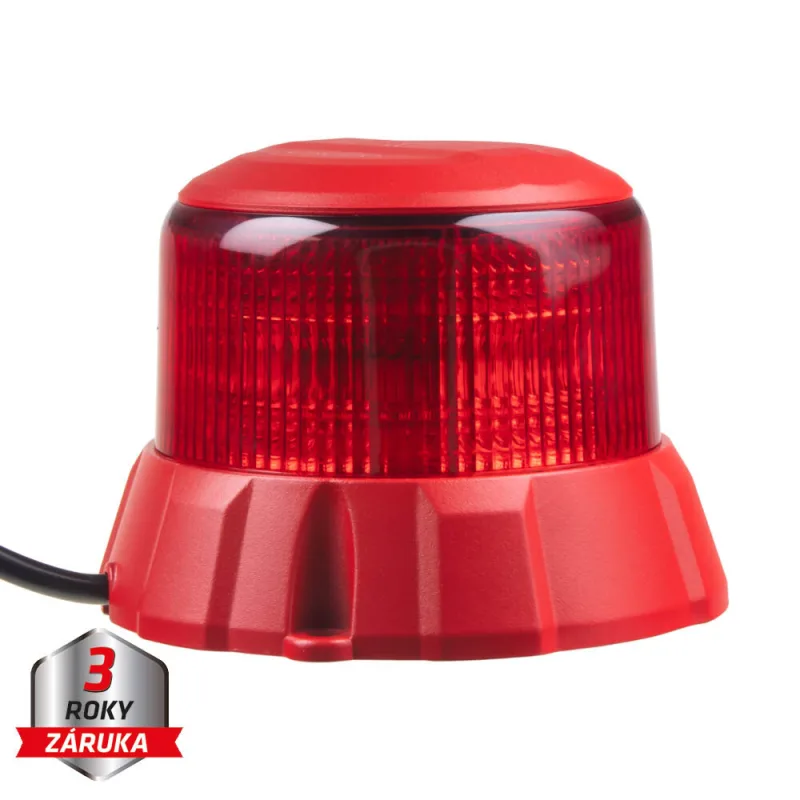 Robustní červený LED maják, červ.hliník, 48W, ECE R65 wl404fixred