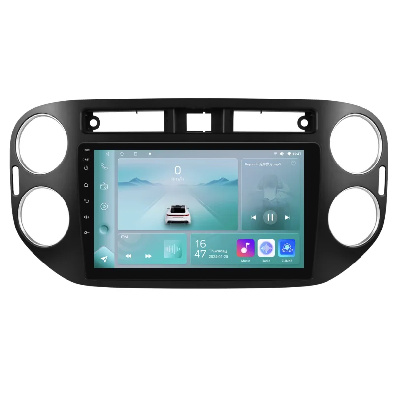 HIZPO KXTIGUAN9001/2 Autorádio 9" Android 13 pro Volkswagen Tiguan Barva rámečku: Tmavě šedá, Model: P9002CP (2+32GB) CHR198_CER