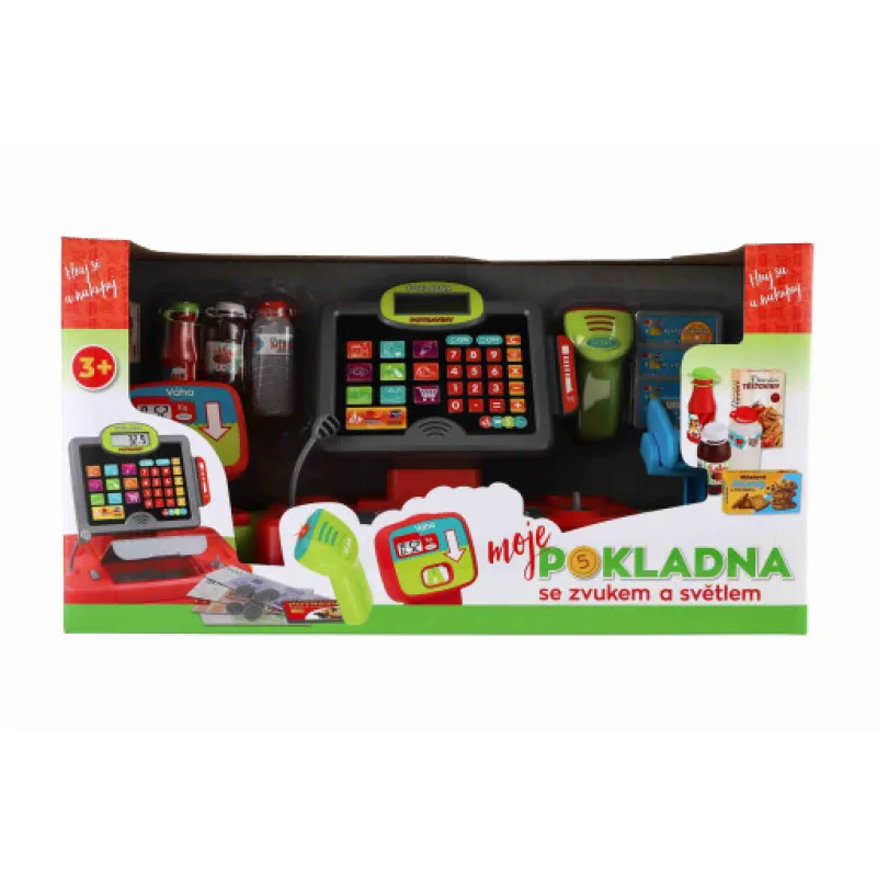 Teddies Dětská velká digitální pokladna s doplňky se zvukem a světlem