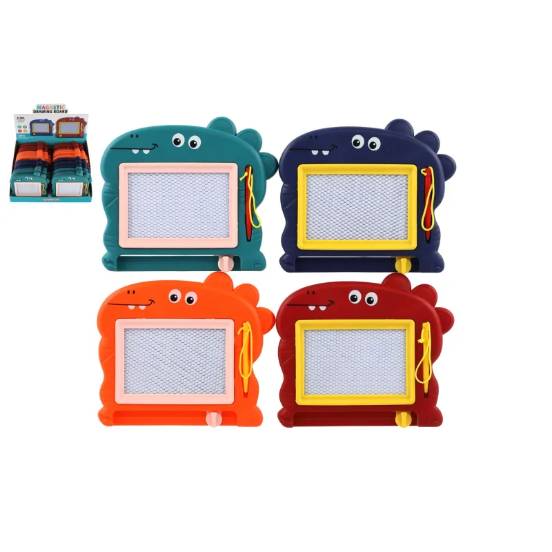 Teddies Magnetická tabuľka kresliaca plast 15x13cm 4 farby v sáčku 24ks v boxe