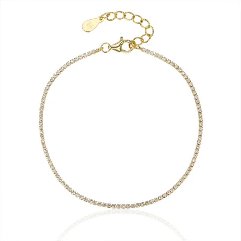 Pozlátený strieborný náramok so zirkónmi JVD SVLB0556XJ6GO18