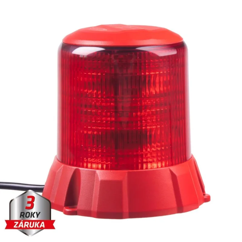 Robustní červený LED maják, červ.hliník, 96W, ECE R65 wl406fixred