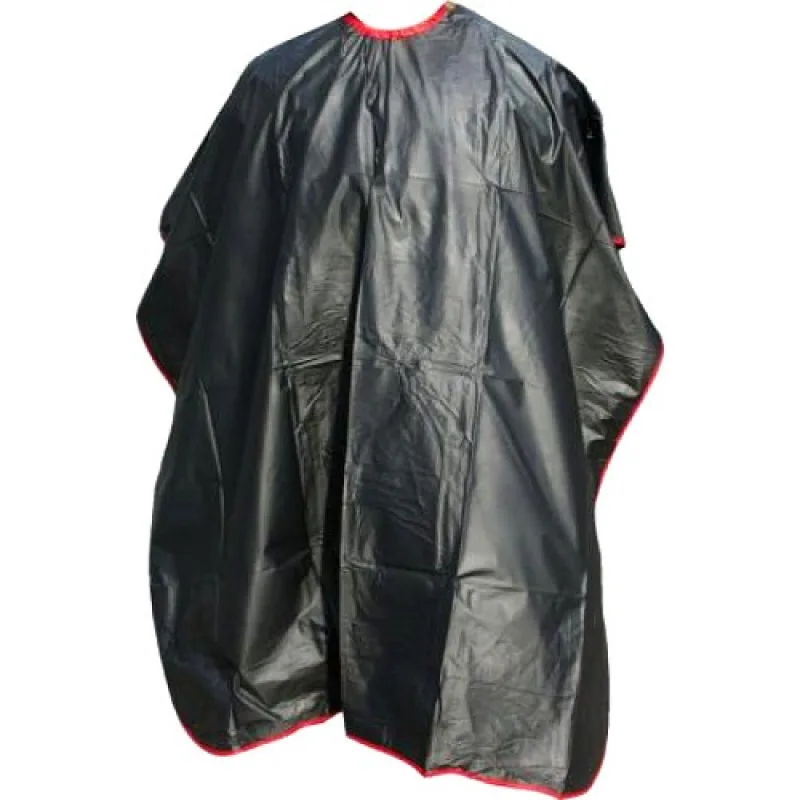 SALON KOMPLET Kadernícka pláštenka farbiace čierna s červeným okrajom PVC na háčiky