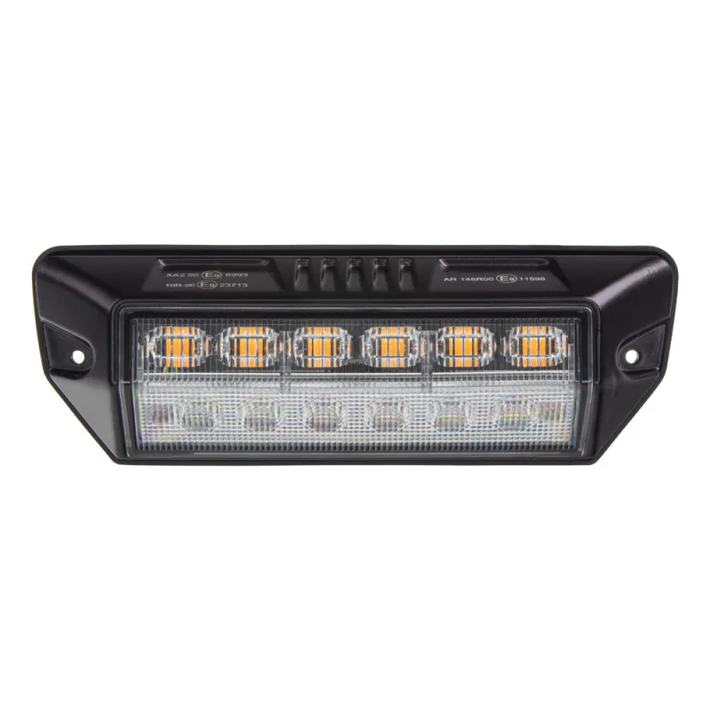 PREDATOR oranžový 6x2W + pracovní světlo, 12-24V, černý, ECE R65 brB179BC