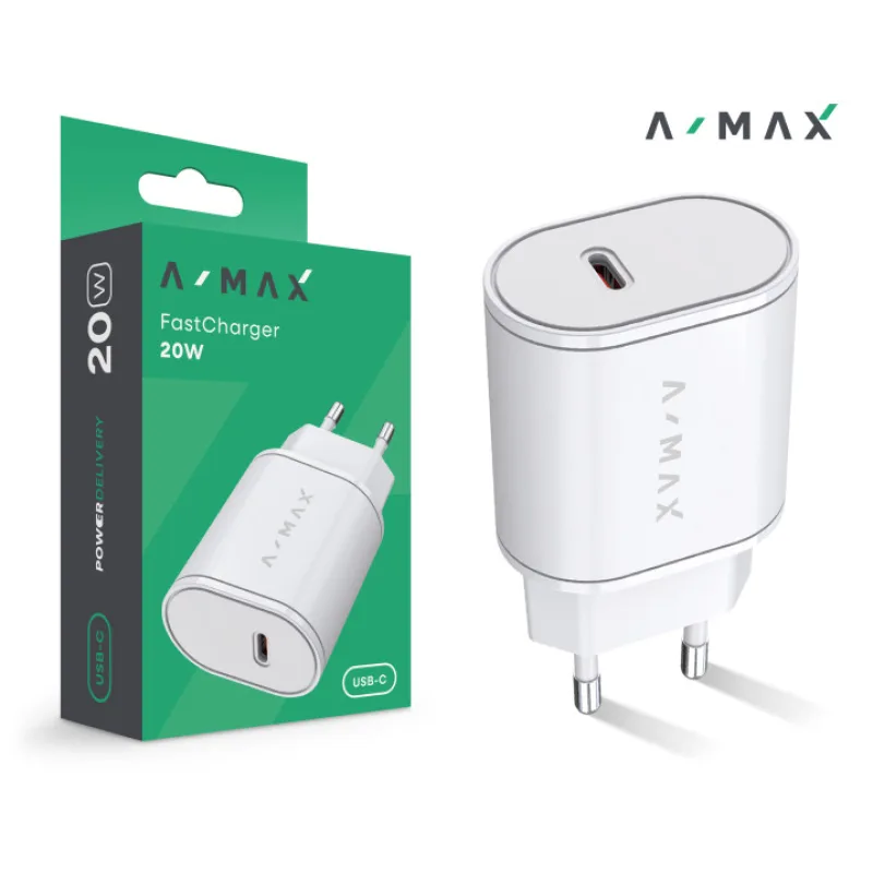 Aligator síťová nabíječka A-MAX PD 20W USB-C bílá AX0001V