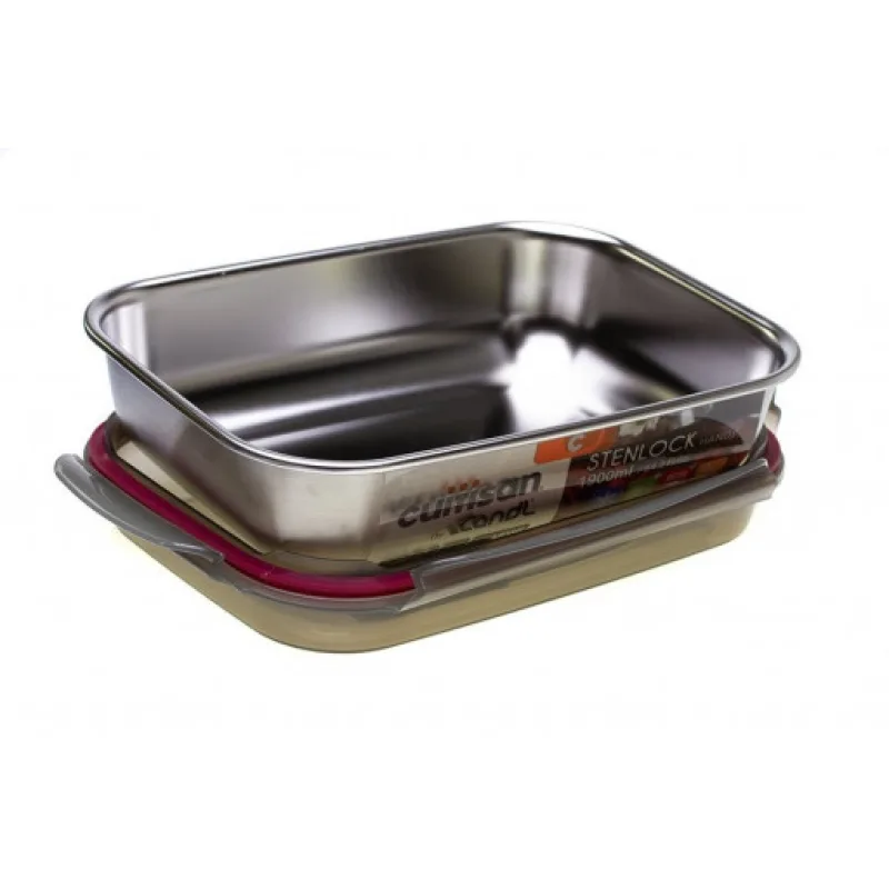 Nerezová obdelníková dóza Cuitisan s uchem 1900ml