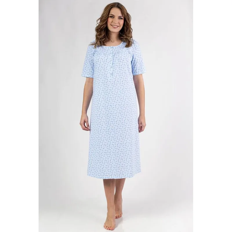 Bavlnené dámska košieľka Anitta modrá dlhá 4XL