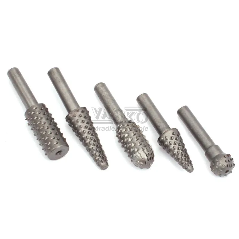 Sada brúsnych teliesok-rašplí na stopke