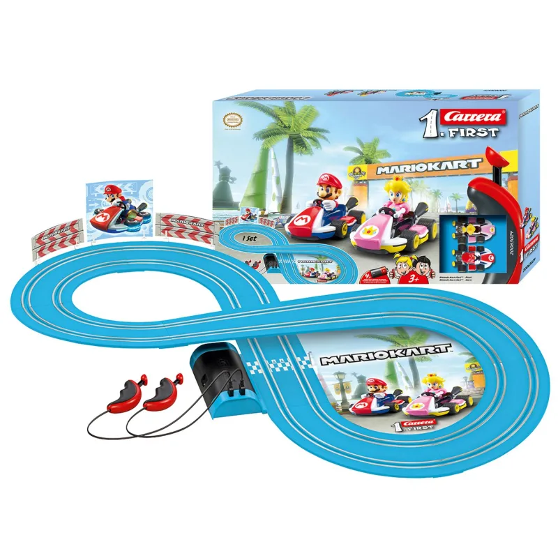 Carrera Autodráha First Mario Nintendo 2,4 m plast +2 autá na bat. v krabici 50x30x7cm