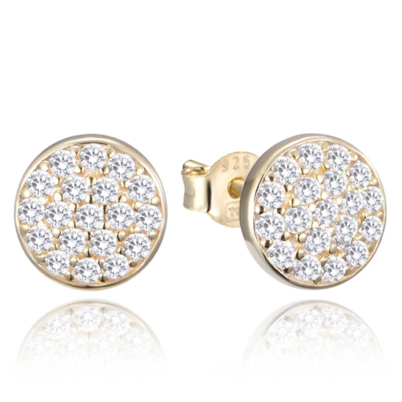 Pozlátené strieborné náušnice so zirkónmi MINET JMAN0485GE00