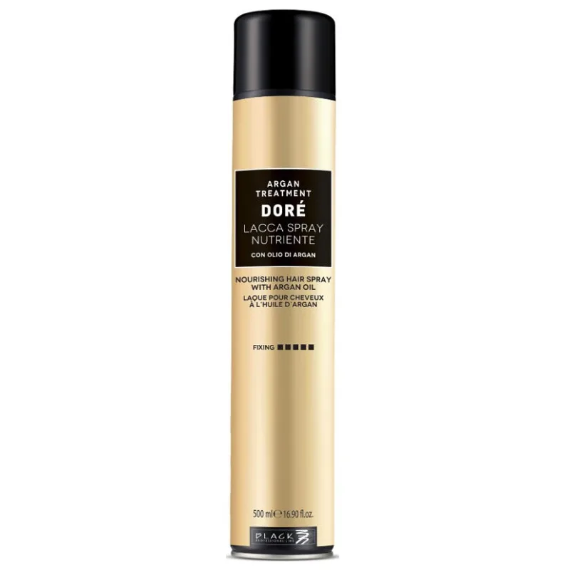 BLACK Doré Argan Hair Spray 500ml - výživný lak na vlasy so silnou fixáciou