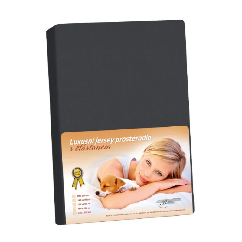 Bellatex Prostěradlo Jersey LUX Černé - 160x200 cm
