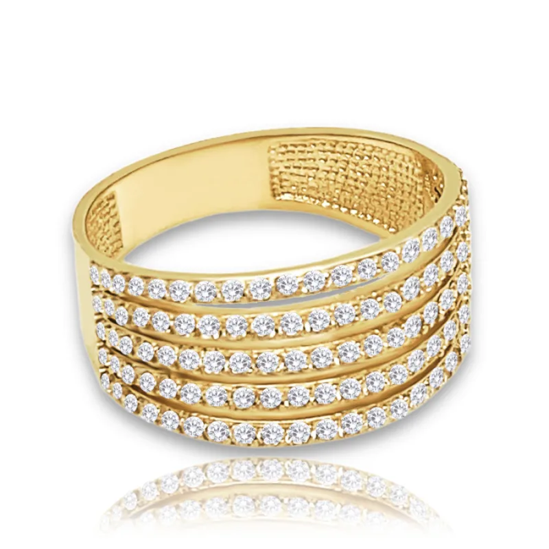 Luxusný zlatý prsteň s bielymi zirkónmi Au 585/1000 MINET JMG0241WGR