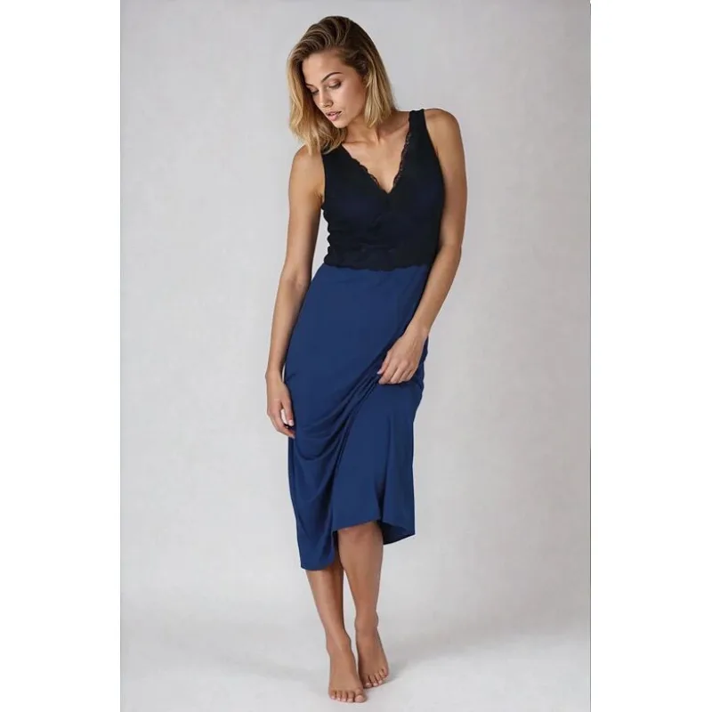 Dlhá nočná košieľka Panay modrá L