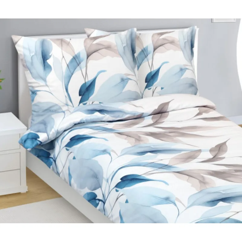 Bellatex Povlečení bavlněný satén, Modrý podzim - 140x220, 70x90cm