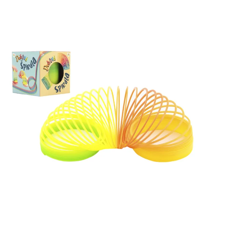 Teddies Špirála/pružina dúhová plast priemer 7,5cm v krabičke 8x7,5x8cm