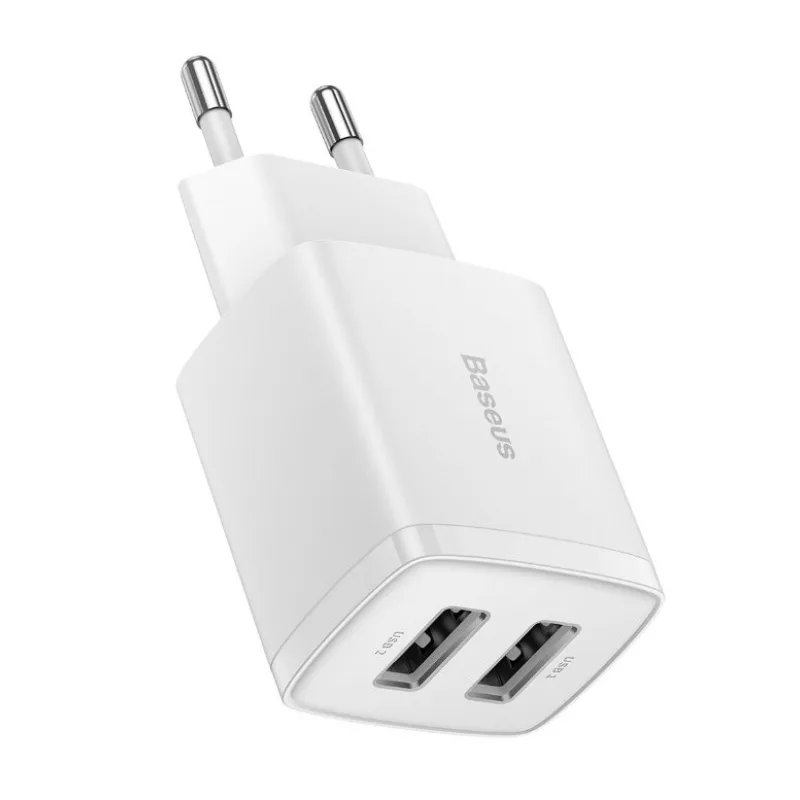 NONAME Baseus nabíječka do sítě Compact 2xUSB 10,5W bílá 6932172606916