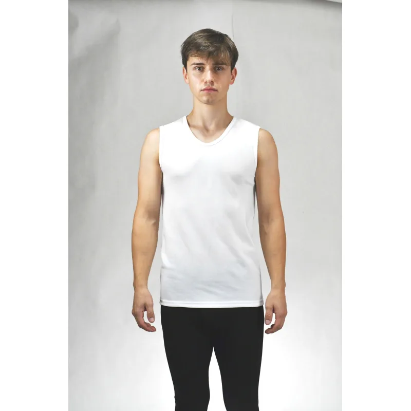 Pánske bavlnené tielko so širokými plecami - XL, biela