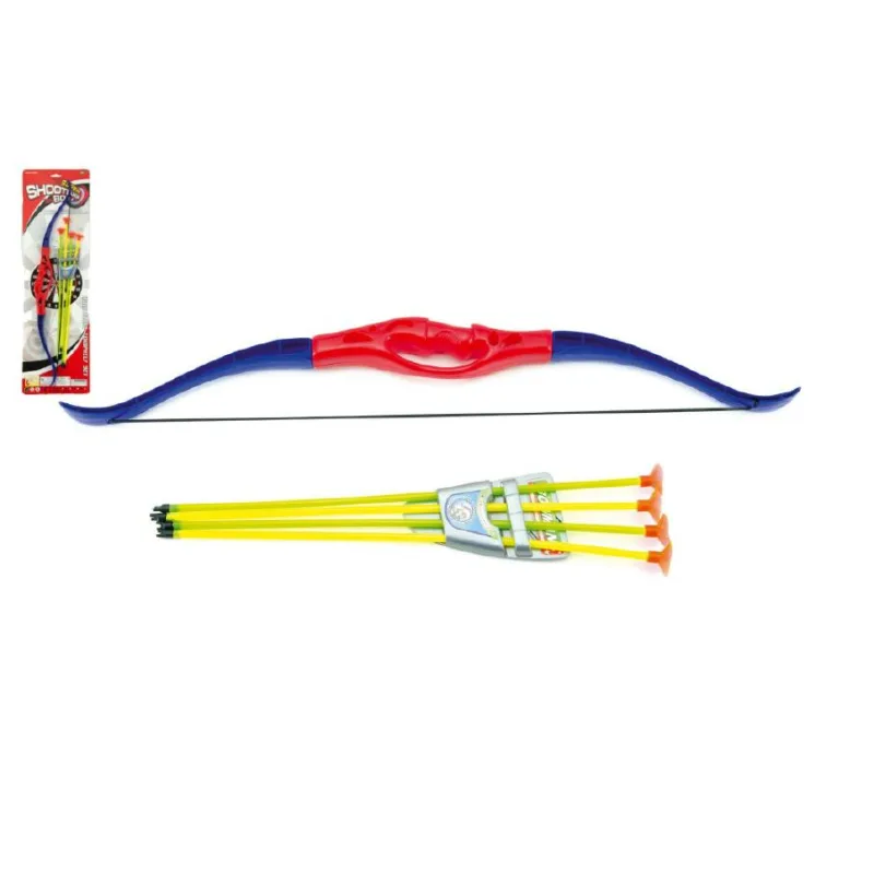 Teddies Luk+4 šípy s prísavkami plast 57cm na karte