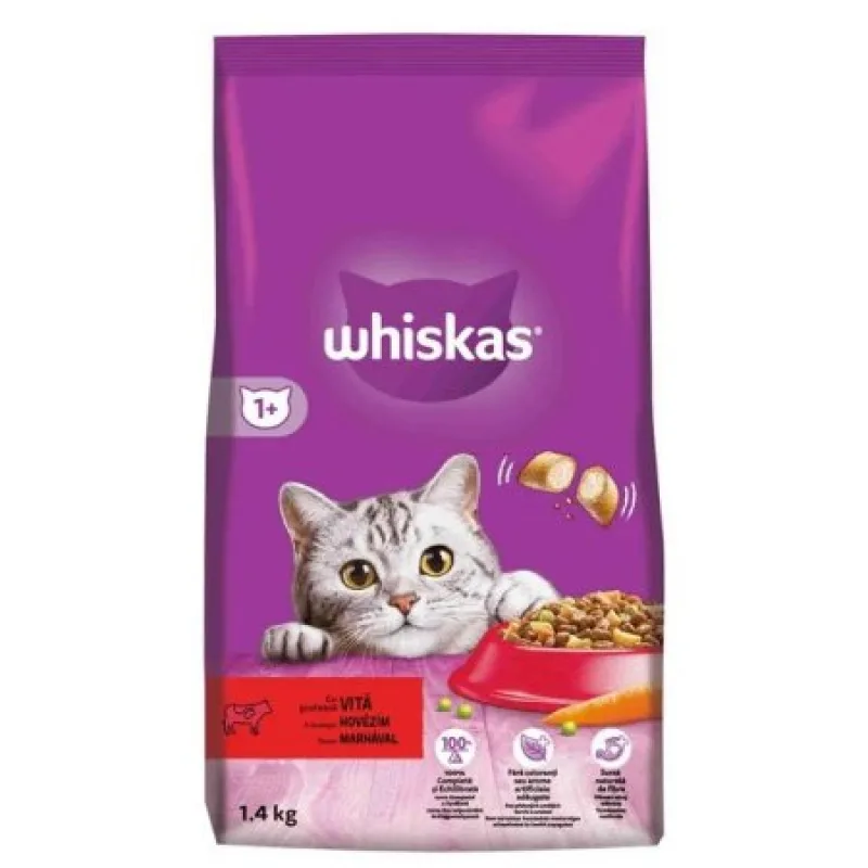 Whiskas Adult s hovädzím mäsom 1,4 kg