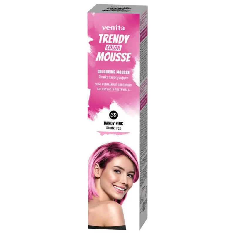 VENITA Trendy Color Mousse 30 CANDY PINK - farebné penové tužidlo 75ml - ružové