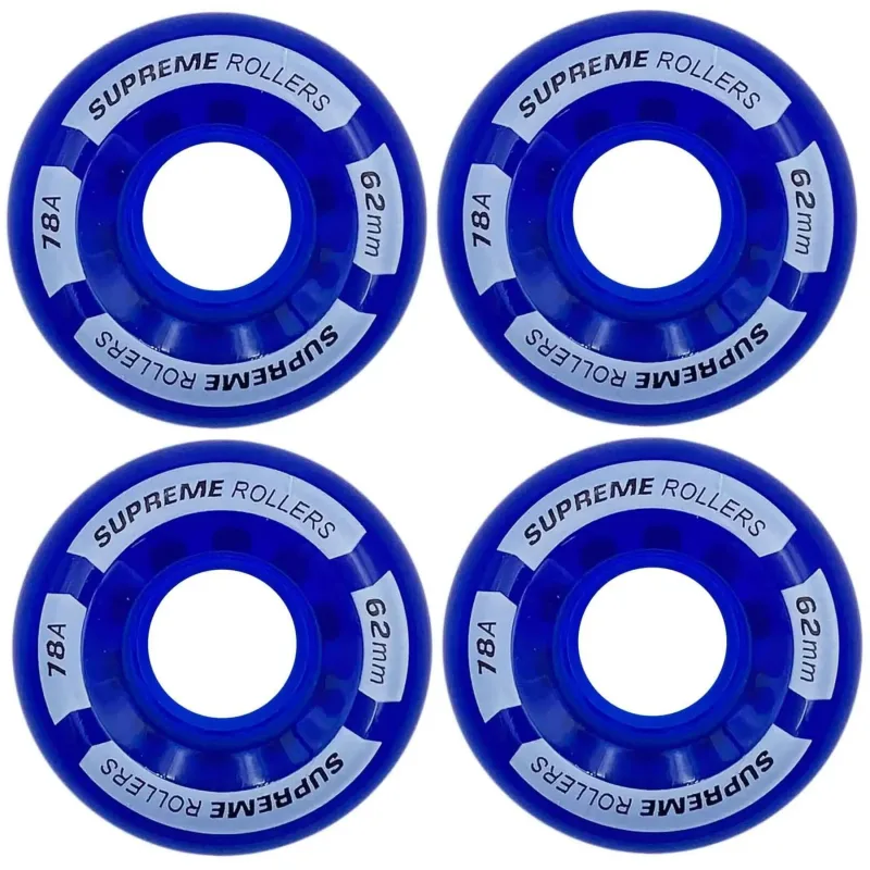 Supreme Rollers Quad Kolečka 4-Balení (62mm|Modrá)