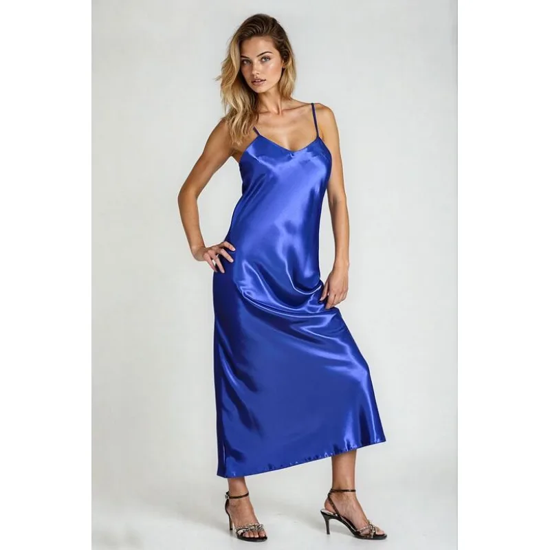 Saténová košieľka Iga modrá S