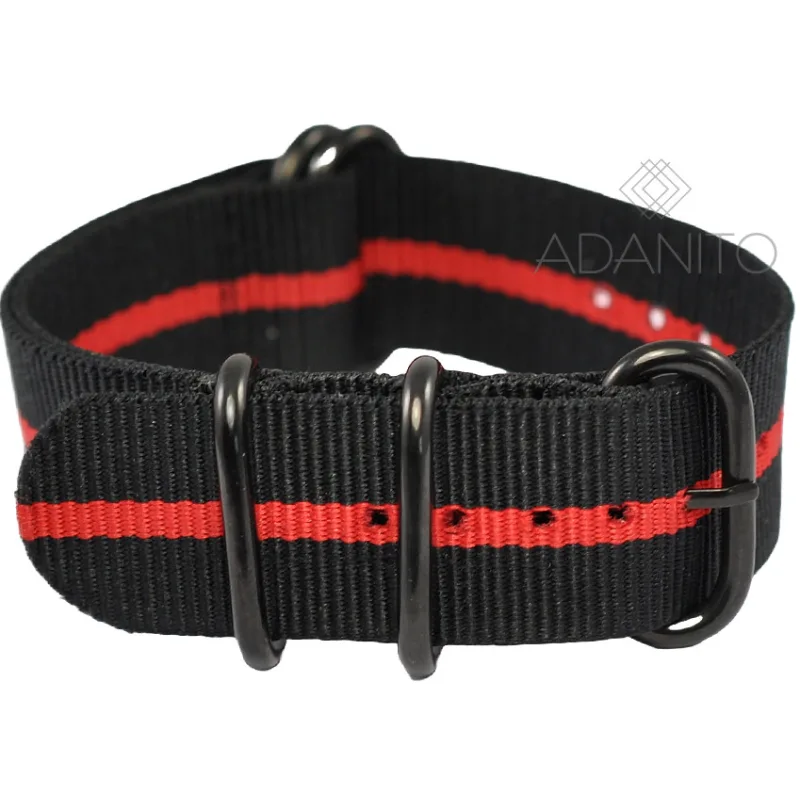 Nylonový Nato remienok na hodinky 20 mm ADANITO NATO1RDBK20