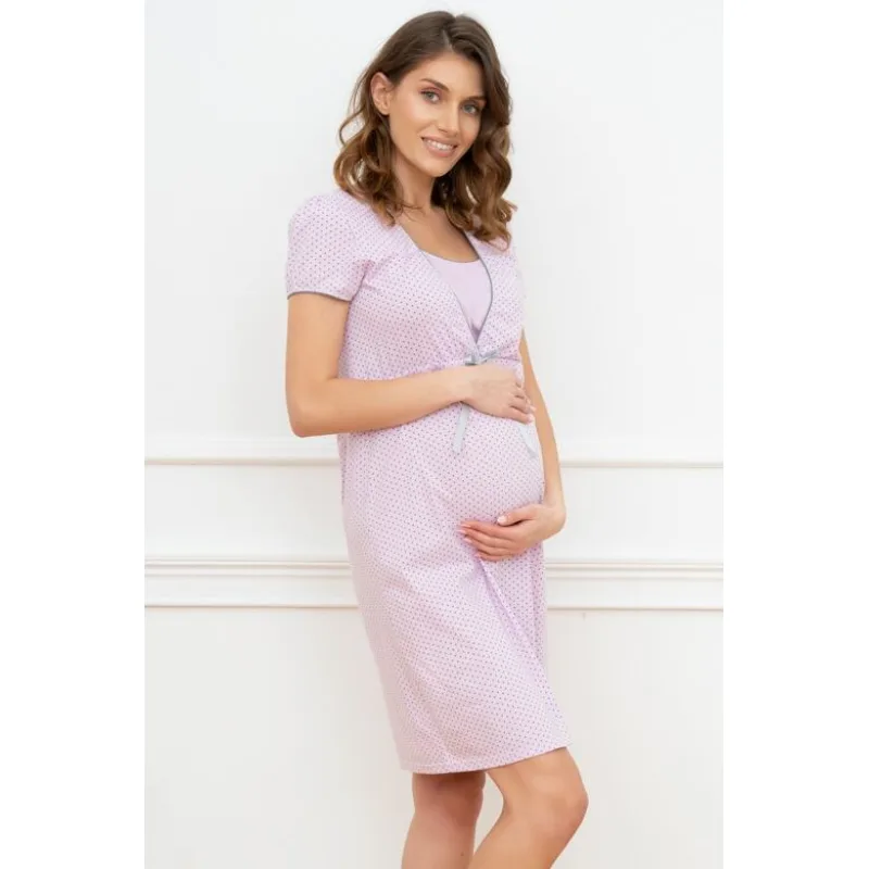 Bavlnená tehotenská nočná košeľa Felicita ružová M