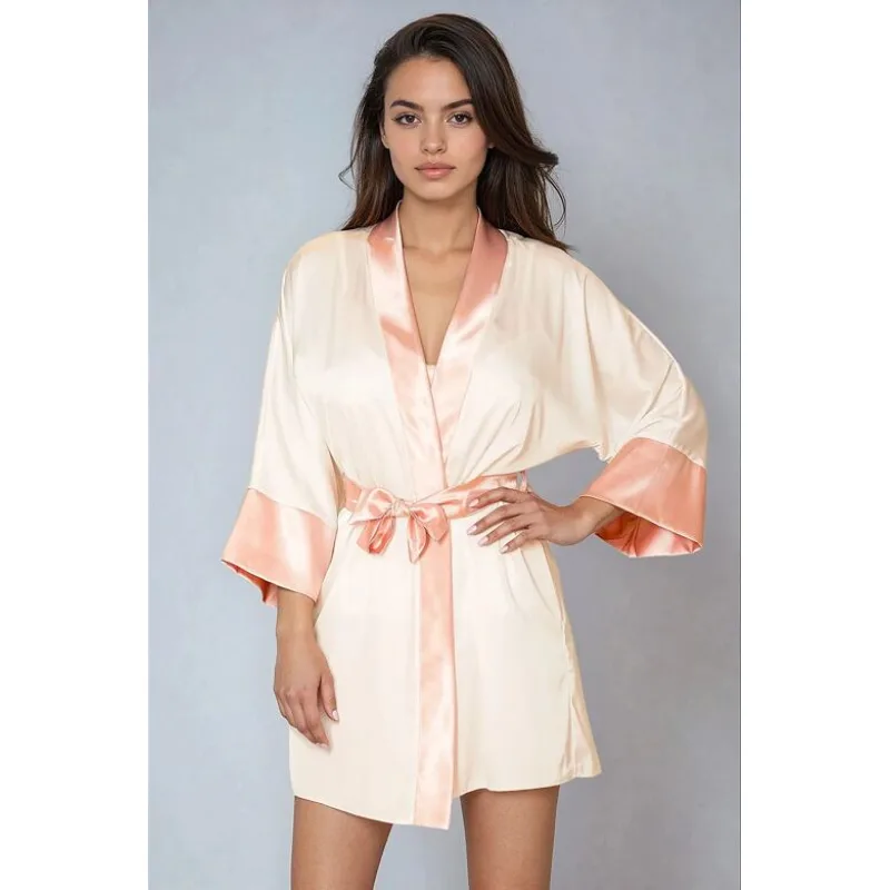 Saténový župan Ampat ecru XXL