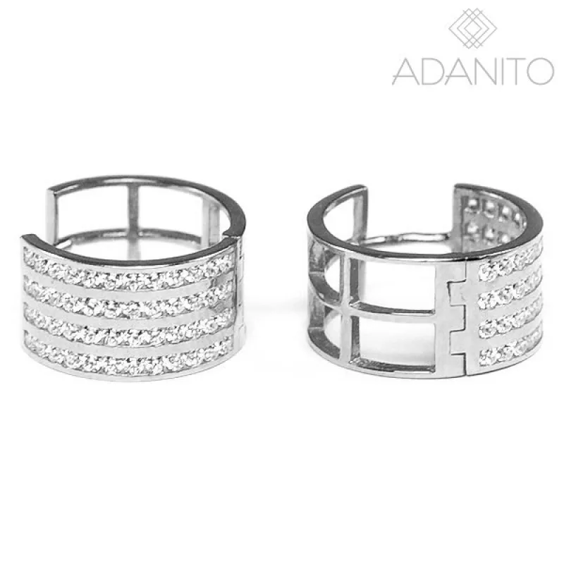 Zlaté náušnce krúžky so zirkónmi ADANITO BRN0884S