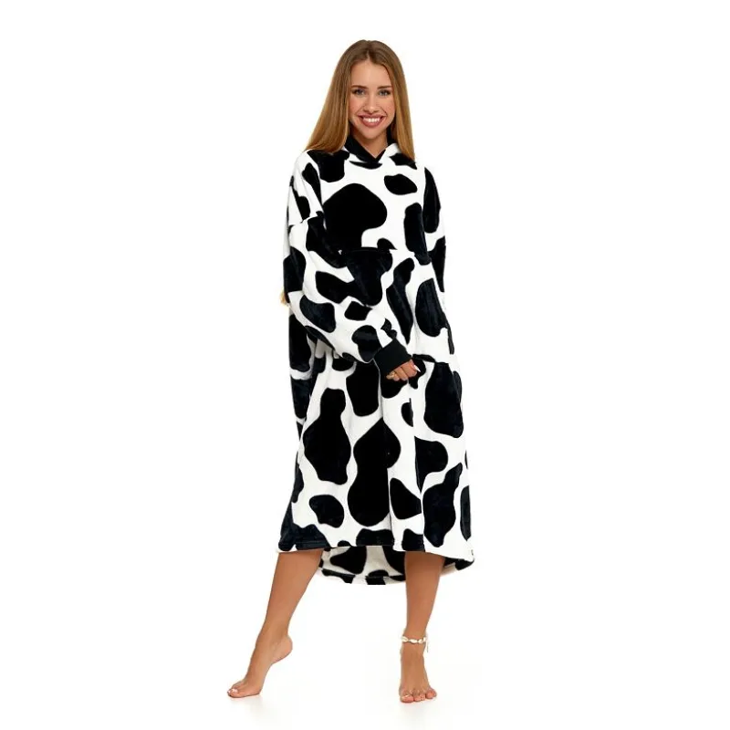 Mikinová deka maxi Milky bielo-čierna uni