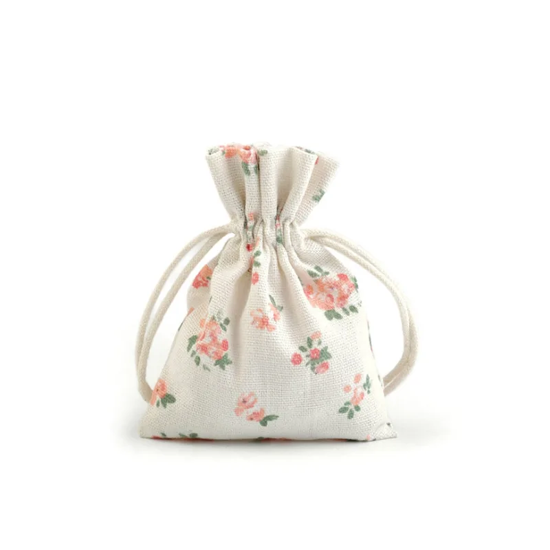 Bavlnené darčekové vrecúško – 10x12 cm – ružičky