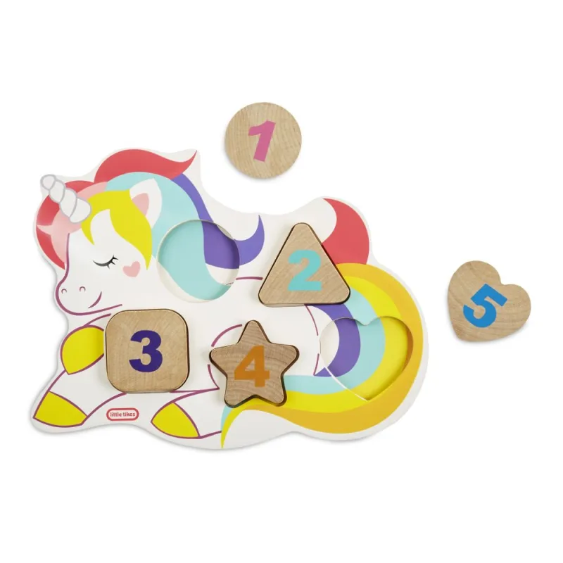 MGA Little Tikes Drevené zvieratká Drevené puzzle s číslami, 3 druhy