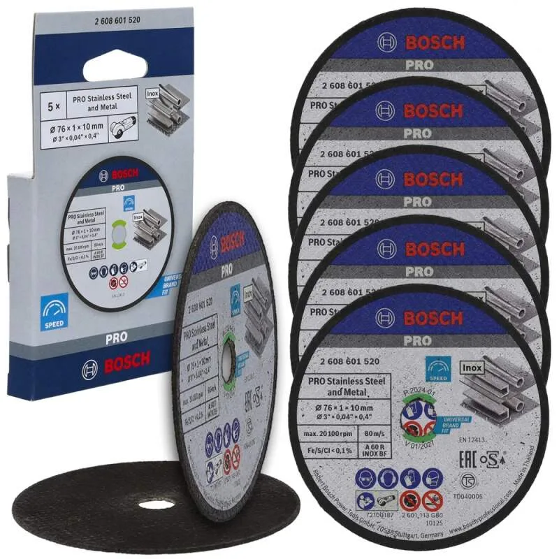 Rezný kotúč BOSCH 76mm Expert for Inox, 5 ks