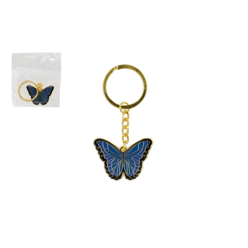 Teddies Prívesok na kľúče/Kľúčenka motýľ kov 4cm v sáčku