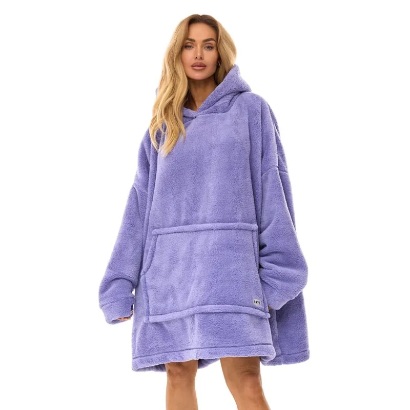 Maxi mikina Hoodie fialová uni