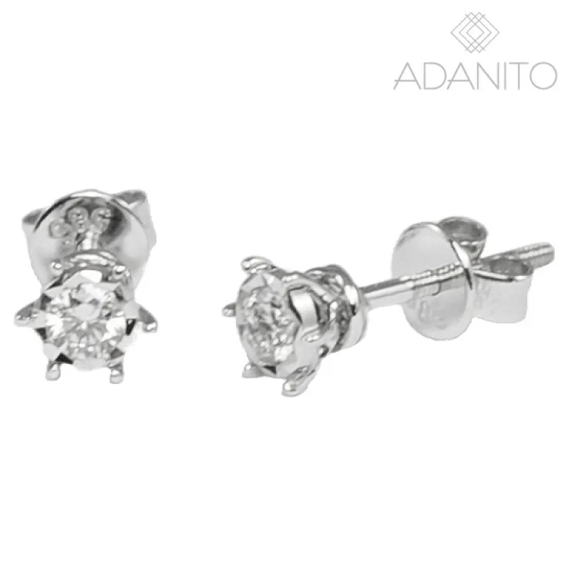 Zlaté briliantové náušnice na skrutku ADANITO ZSZ051