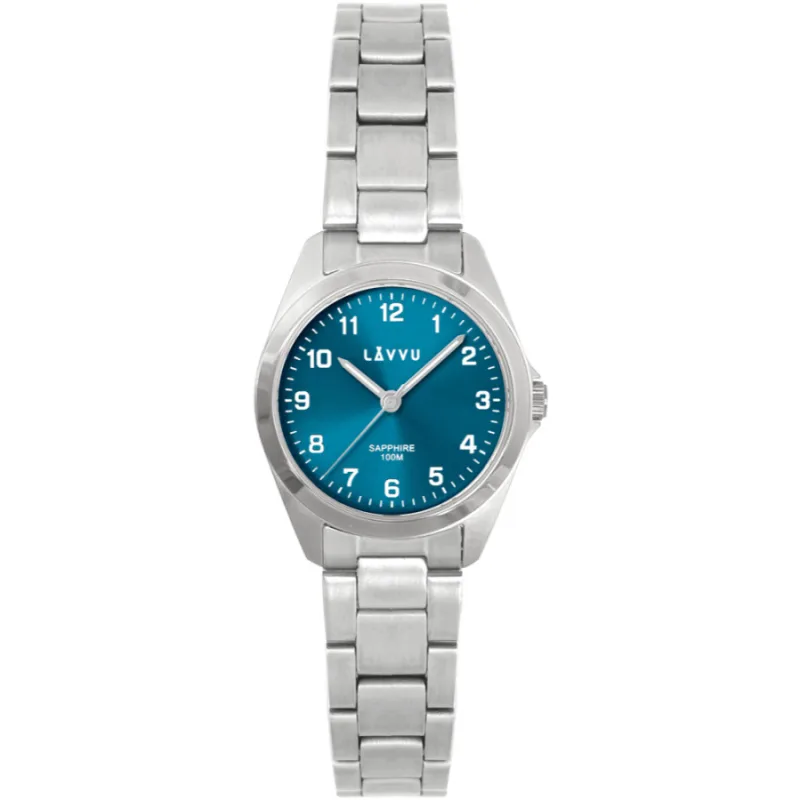 Strieborné dámske titánové hodinky EINA so 100M vodotesnosťou a zafírovým sklom LAVVU LWL5053