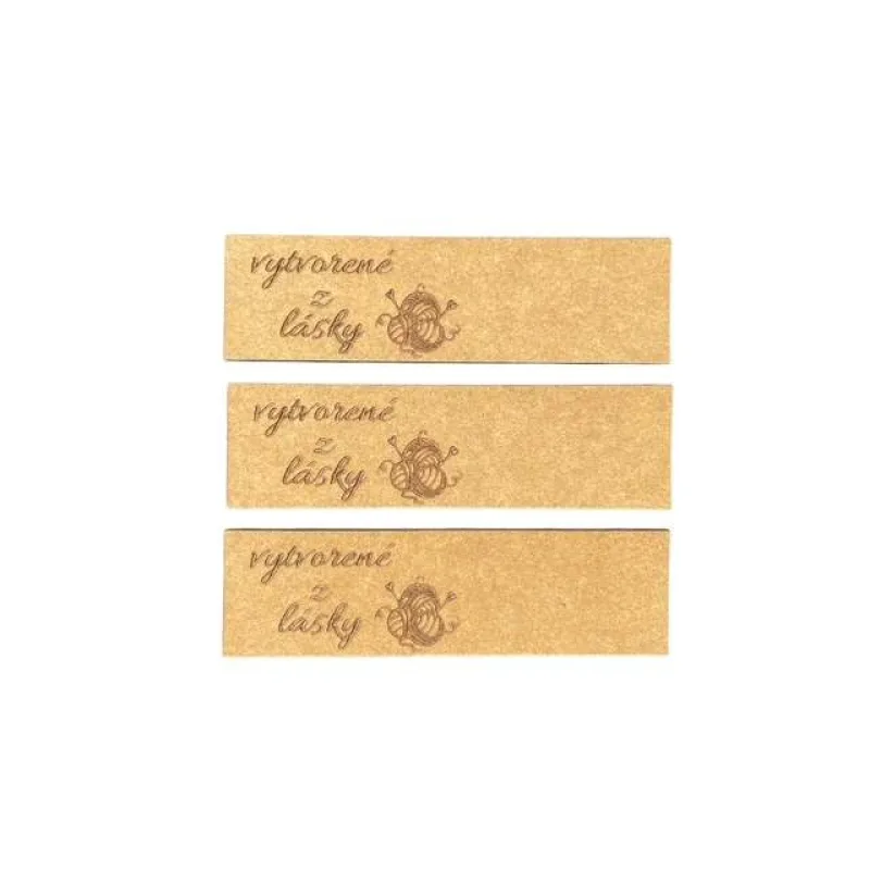 Ceduľka "Vytvorené z lásky" z prateľného papiera