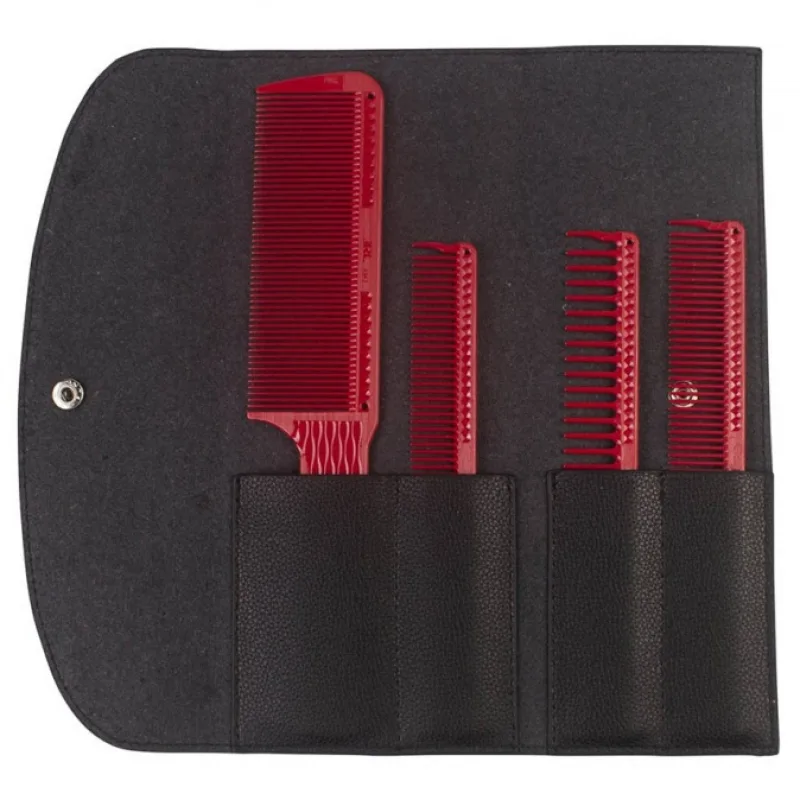 JRL Professional Barber Comb Set - sada 4 barber hrebeňov v elegantnom púzdre