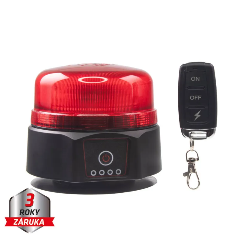 AKU LED maják, 36xLED červený, dálkové ovládání, magnet, ECE R65 wlbat812redRE