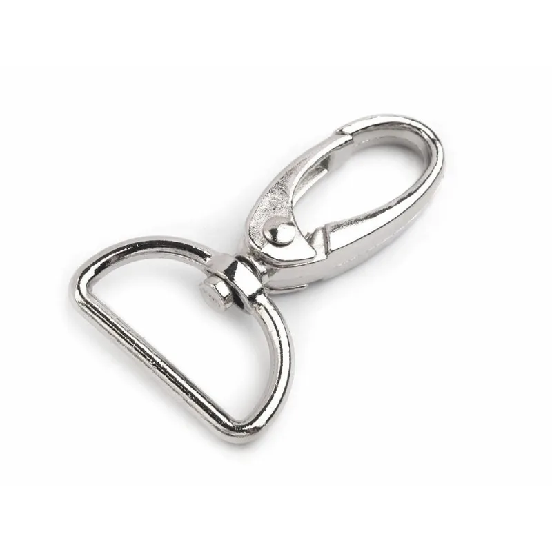 Kovová karabína prievlak 25 mm - nikel II