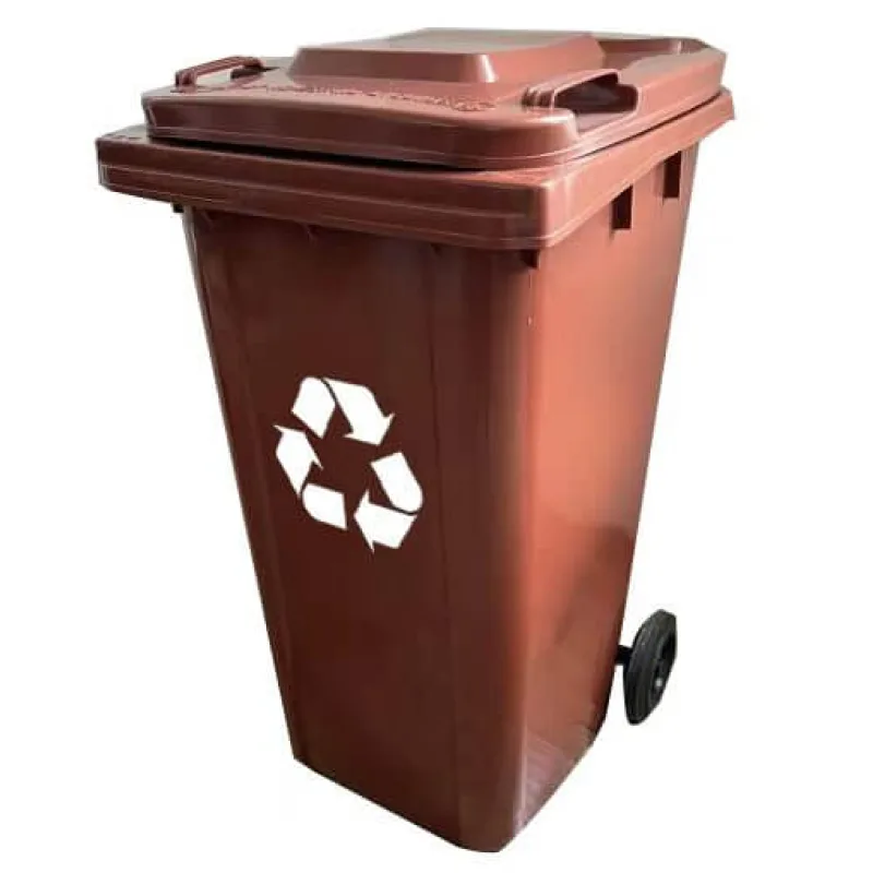 Ekspan Plastová nádoba na odpad 240 l s kolieskami – farebná Barva: HNĚDÁ