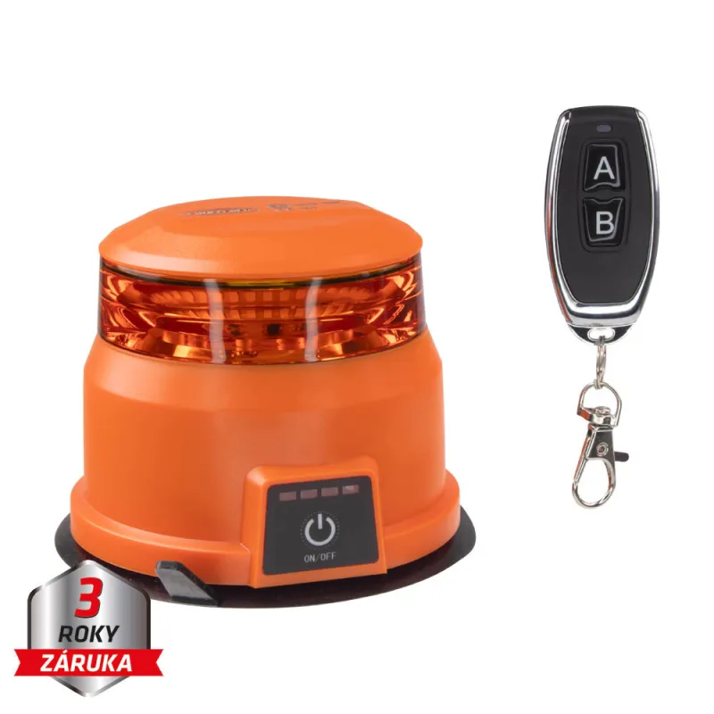 AKU LED maják, oranžový, dálkové ovládání, magnet, ECE wlbat54Are