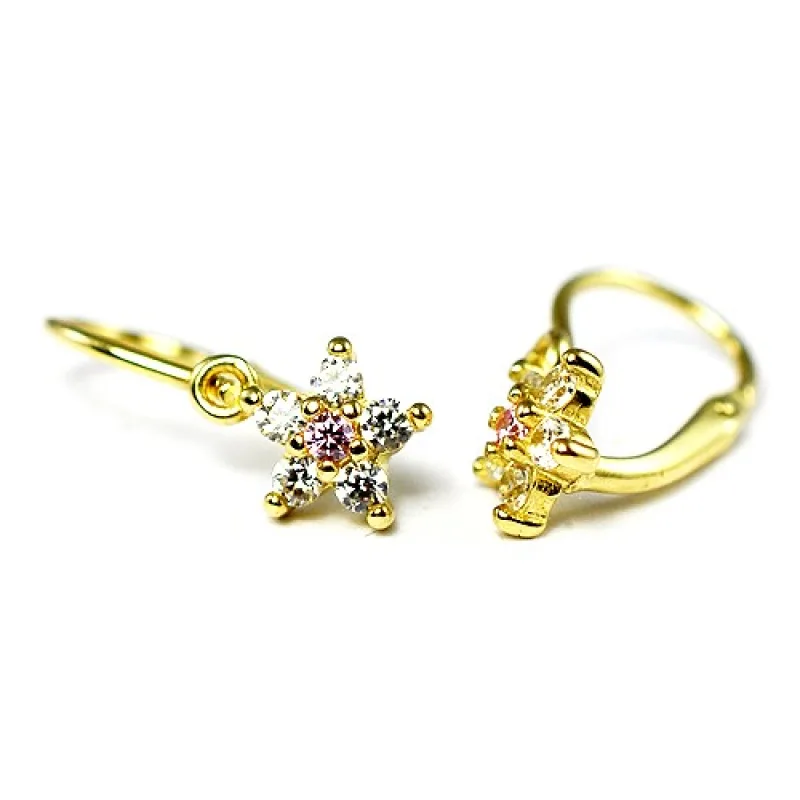 BR C2118-10-20-X-1 - Zlaté detské náušnice s kameňmi 1.15 g